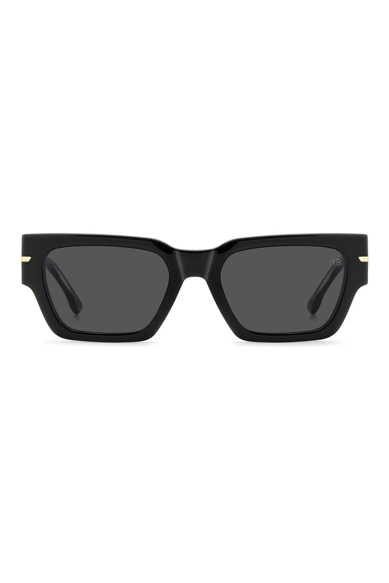 53mm Square Sunglasses, Main, color, BLACK/ GREY