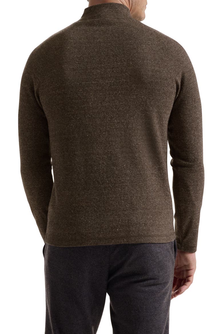 Brushed Cotton Blend Quarter Zip Pullover, Alternate, color, MOCHA