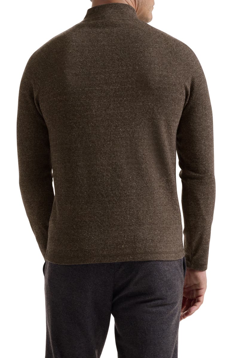 Bugatchi Brushed Cotton Blend Quarter Zip Pullover, Alternate, color, Mocha