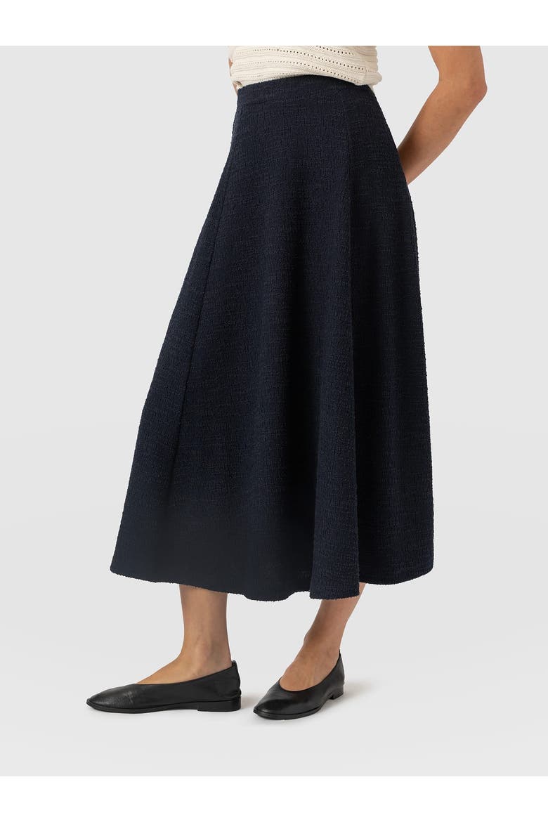 Neve Fit & Flare Skirt, Alternate, color, Navy Boucle
