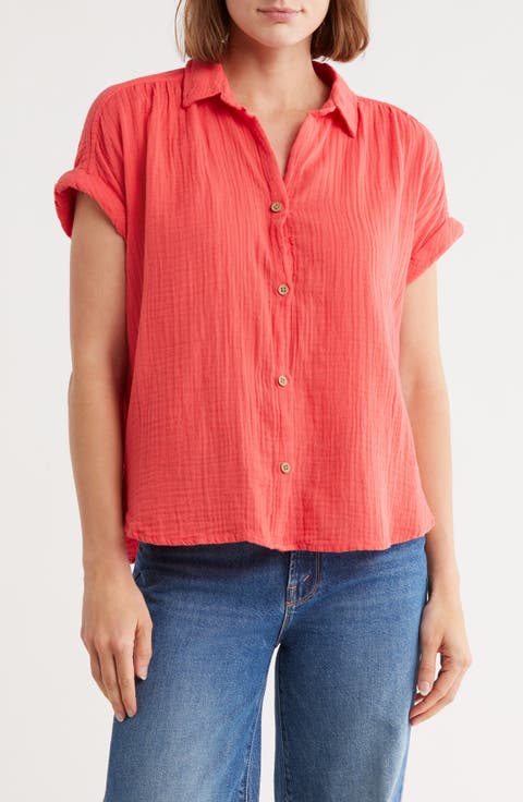 Dawson Short Sleeve Cotton Button-Up Shirt