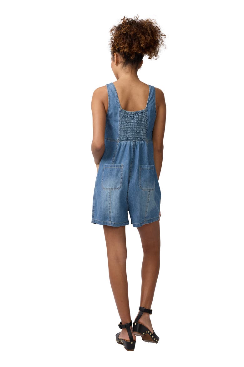 Sleeveless Soft Denim Romper, Alternate, color, Medium Wash