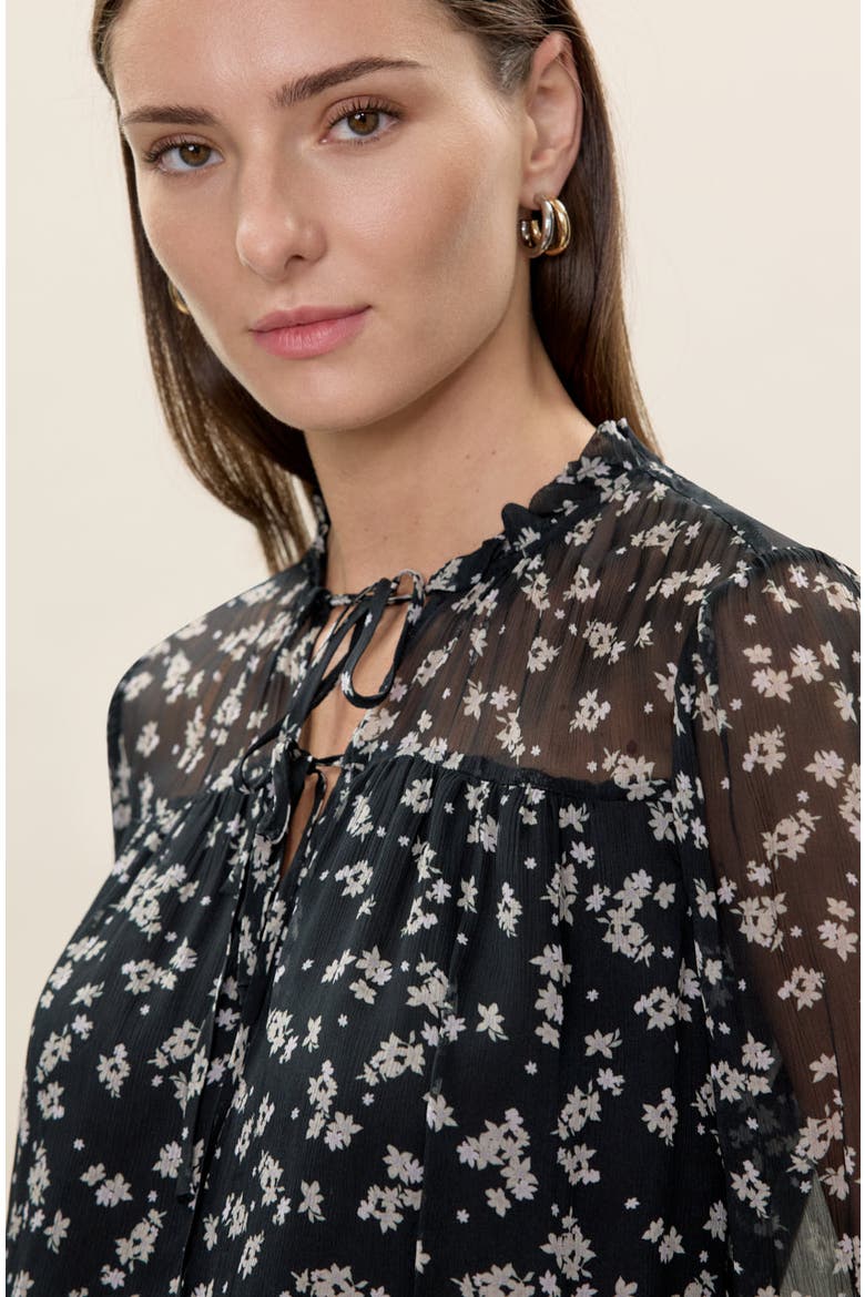 Ditsy Floral Blouse, Alternate, color, Black Multi