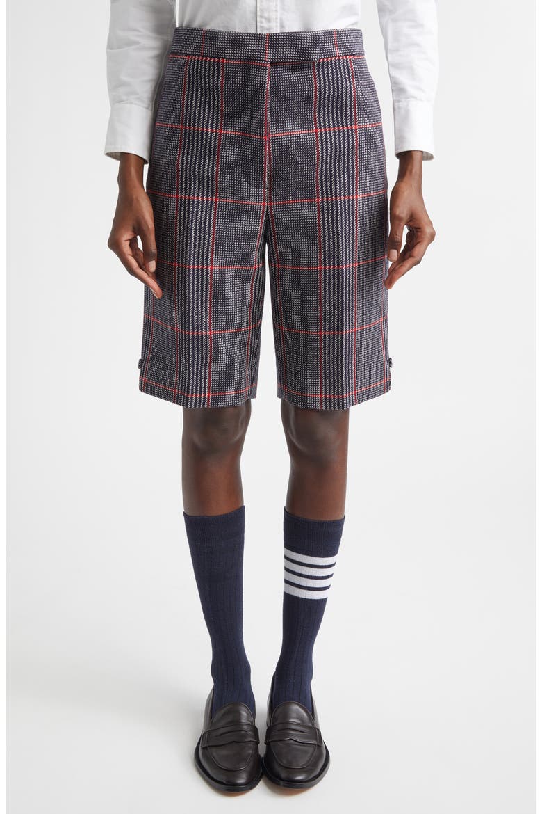 Glen Plaid Backstrap Bermuda Shorts, Main, color, RED/BLUE/WHITE