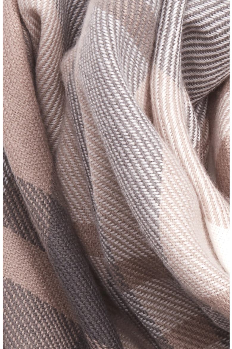 Tonal Plaid Scarf, Alternate, color, GREY/ TAUPE