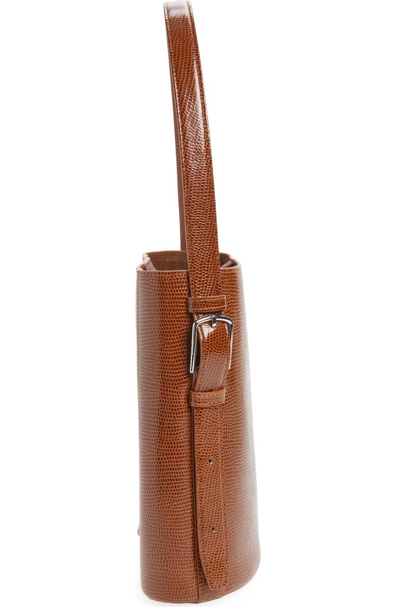 Coperni Ergonomic Lizard Print Leather Bucket Bag, Alternate, color, Brown Camel