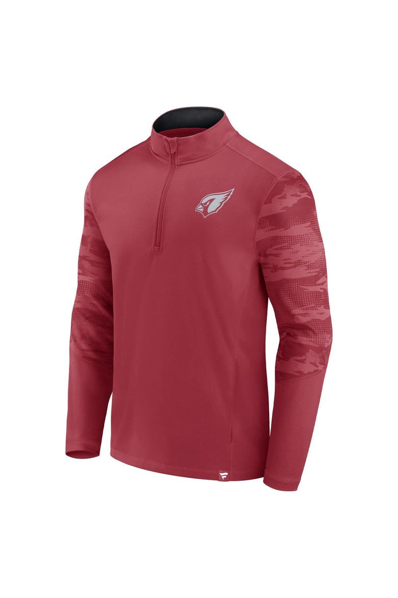 Men's Fanatics Branded Cardinal Arizona Cardinals Ringer Quarter-Zip Jacket, Alternate, color, Cardinal