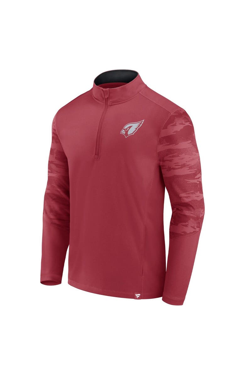 FANATICS Men's Fanatics Branded Cardinal Arizona Cardinals Ringer Quarter-Zip Jacket, Alternate, color, 