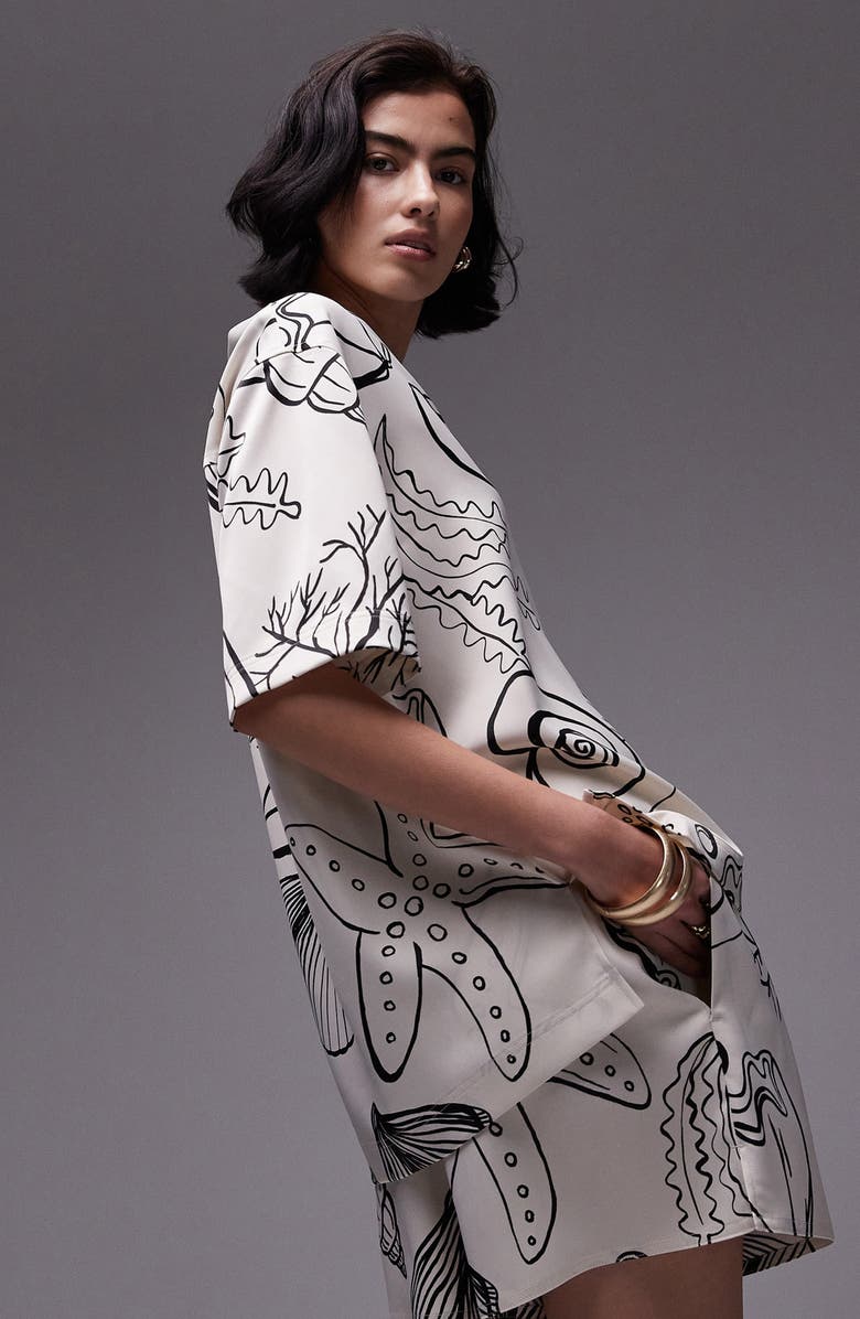 Topshop Satin Shorts, Alternate, color,