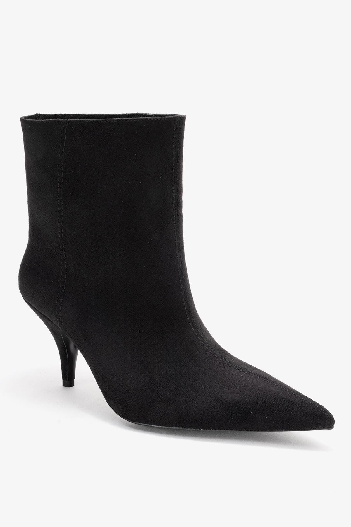 Prologue Shoes Brivelle Pointed Toe Boot, Main, color, Black Suede Faux Leather