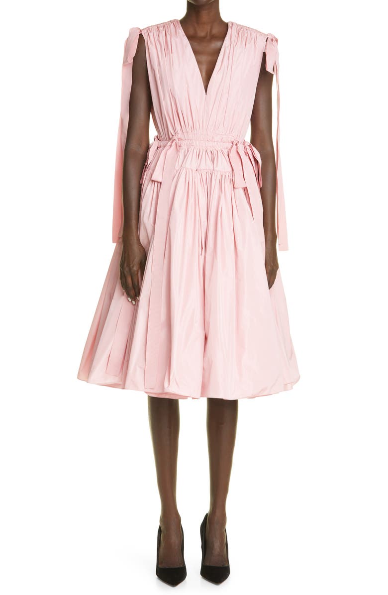 McQueen Alexander McQueen Taffeta Fit & Flare Dress, Main, color, 