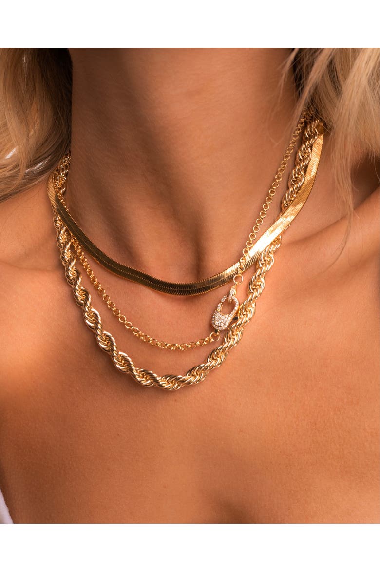 Jumbo Nile Necklace, Alternate, color, Gold