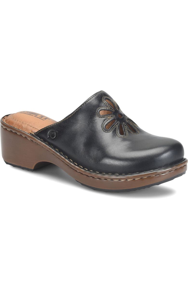 Børn Torry Clog, Main, color, Black Leather