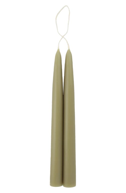 The Floral Society Set Of 2 Bayberry Scented Taper Candles In Green