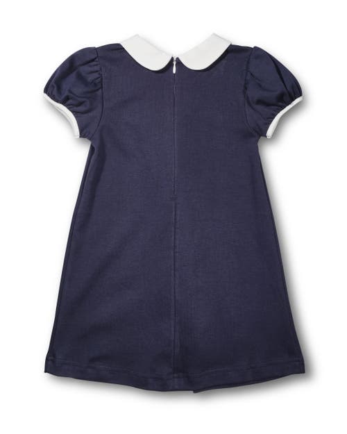 Florence Eiseman Girl's Knit Dress With Stripe Ribbon Bows In Blue