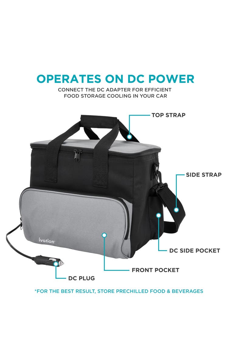 Ivation Electric Cooler Bag, 15L, 12 Volt, Alternate, color, Black