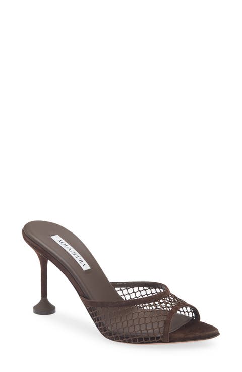 ◆AQUAZZURA◆ボウタイ 85 スエードトリム メッシュパンプス ◇AQUAZZURA◇ボウタイ 85 スエードトリム メッシュパンプス