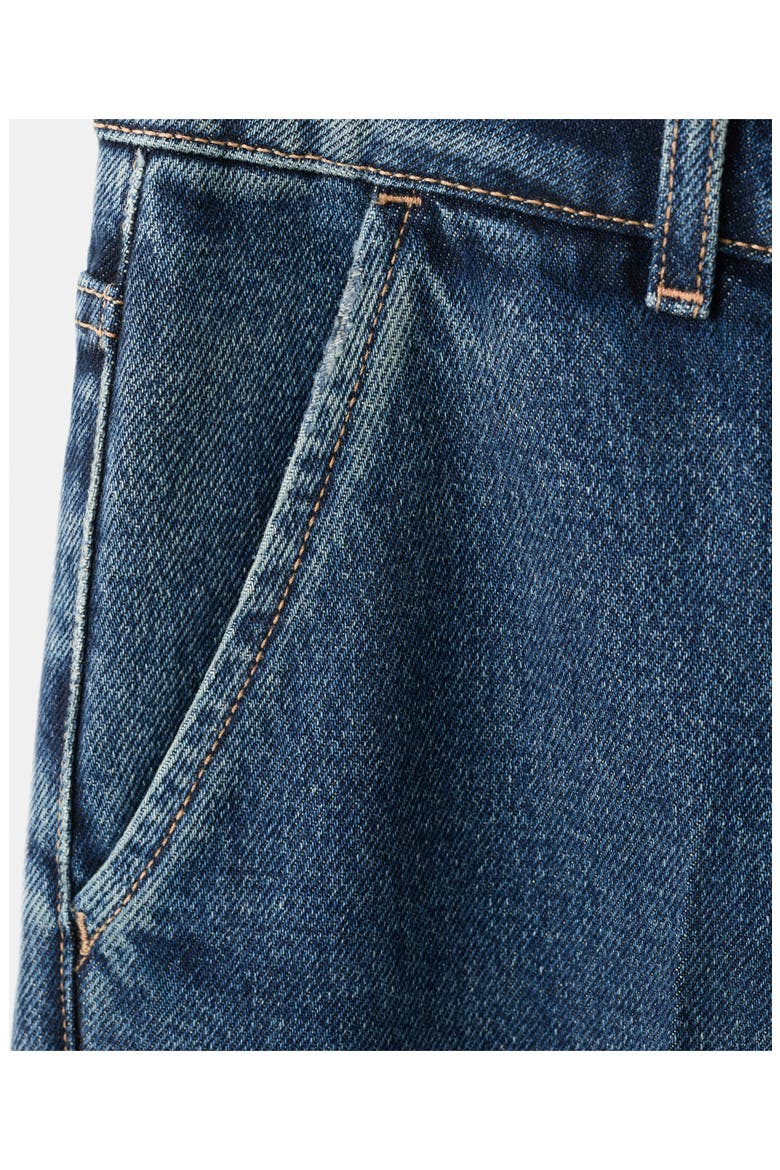Slant Pocket Mid Rise Wide Leg Jeans, Alternate, color, DARK BLUE