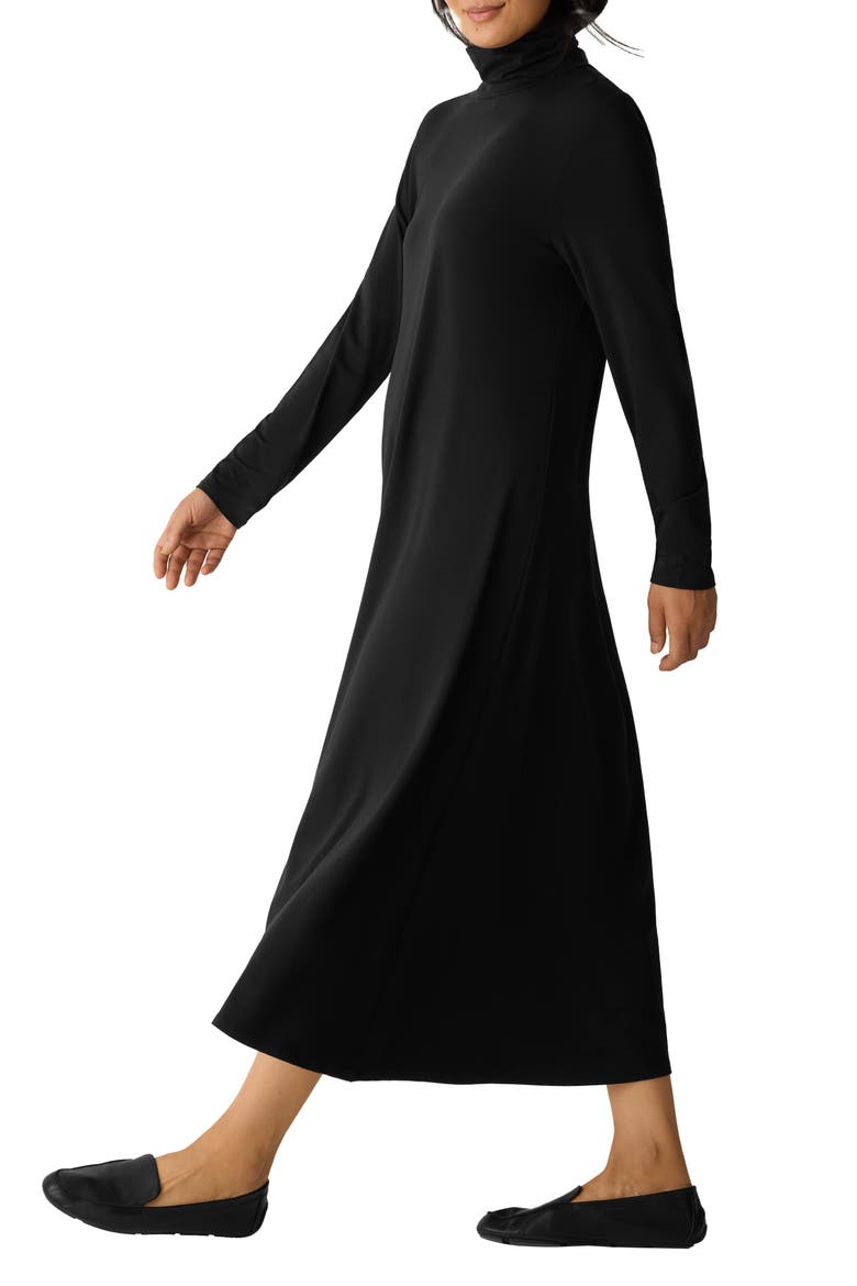 Long Sleeve Jersey Maxi Dress, Alternate, color, BLACK
