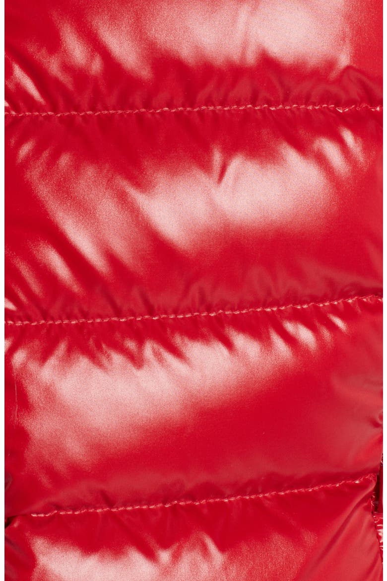 Ghany Short Shiny Nylon Down Vest, Alternate, color, RED