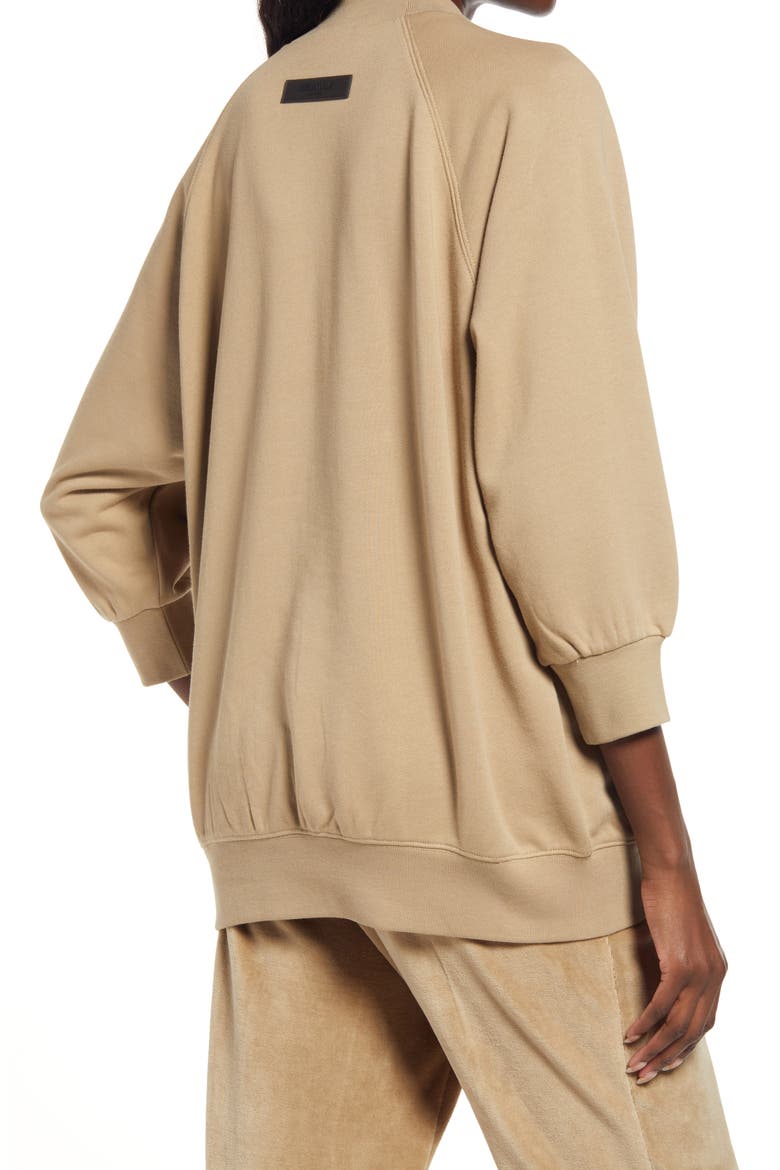 Mock Neck French Terry Pullover, Alternate, color, OAK