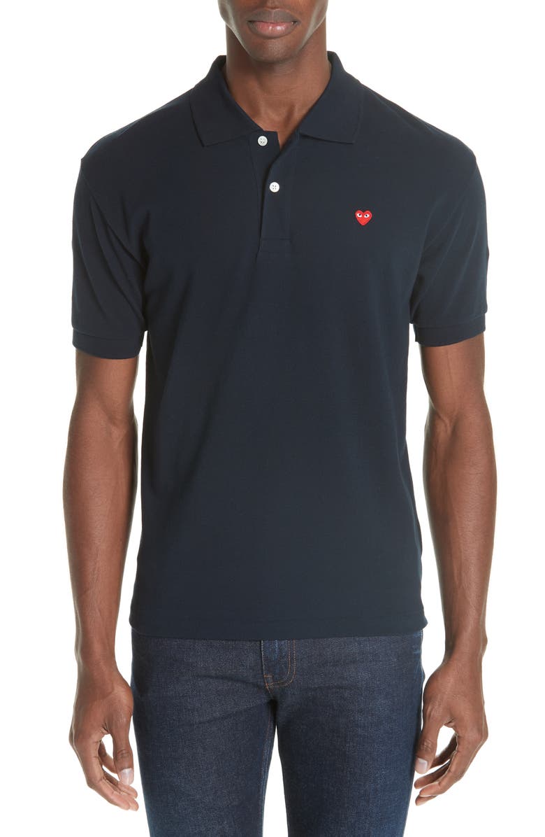 Comme des Garçons PLAY Cotton Piqué Polo, Main, color,