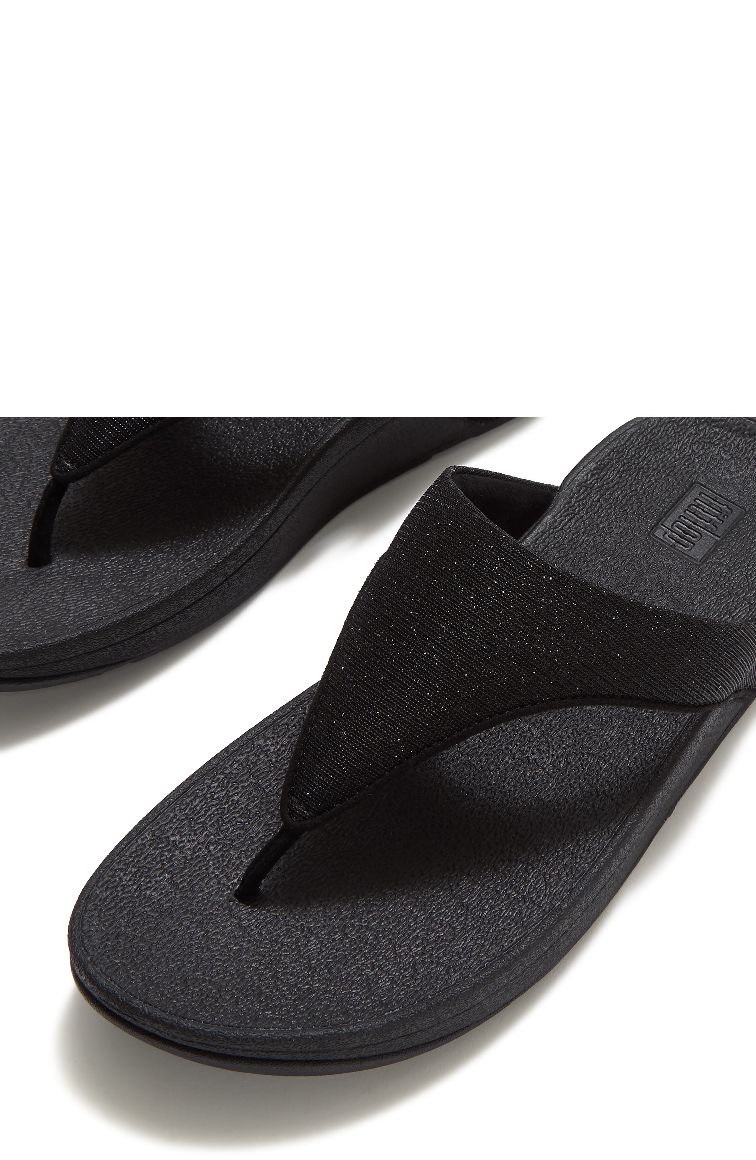 Flowrise Glitz Wedge Flip Flop, Alternate, color, BLACK