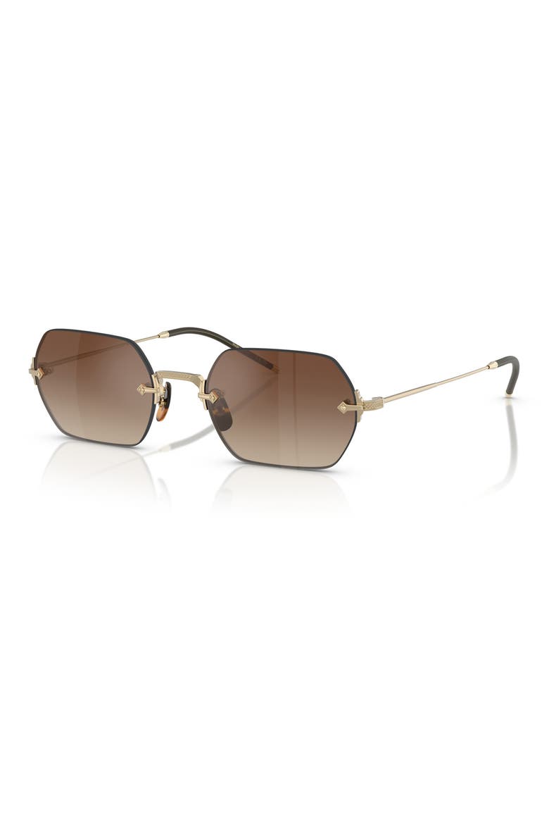 52mm Irregular Sunglasses, Alternate, color, GOLD/ DARK BROWN GRADIENT