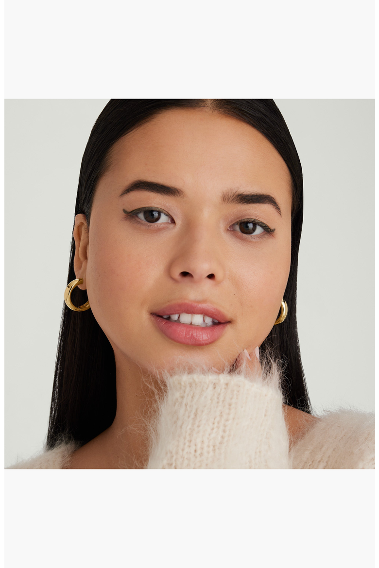 Chunky Hoops, Alternate, color, 18K Gold Vermeil