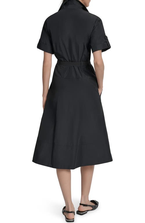 Dkny Zip Front Cargo Dress In Black