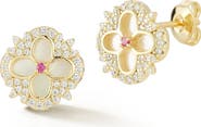 SPHERA MILANO Clover Stud Earrings