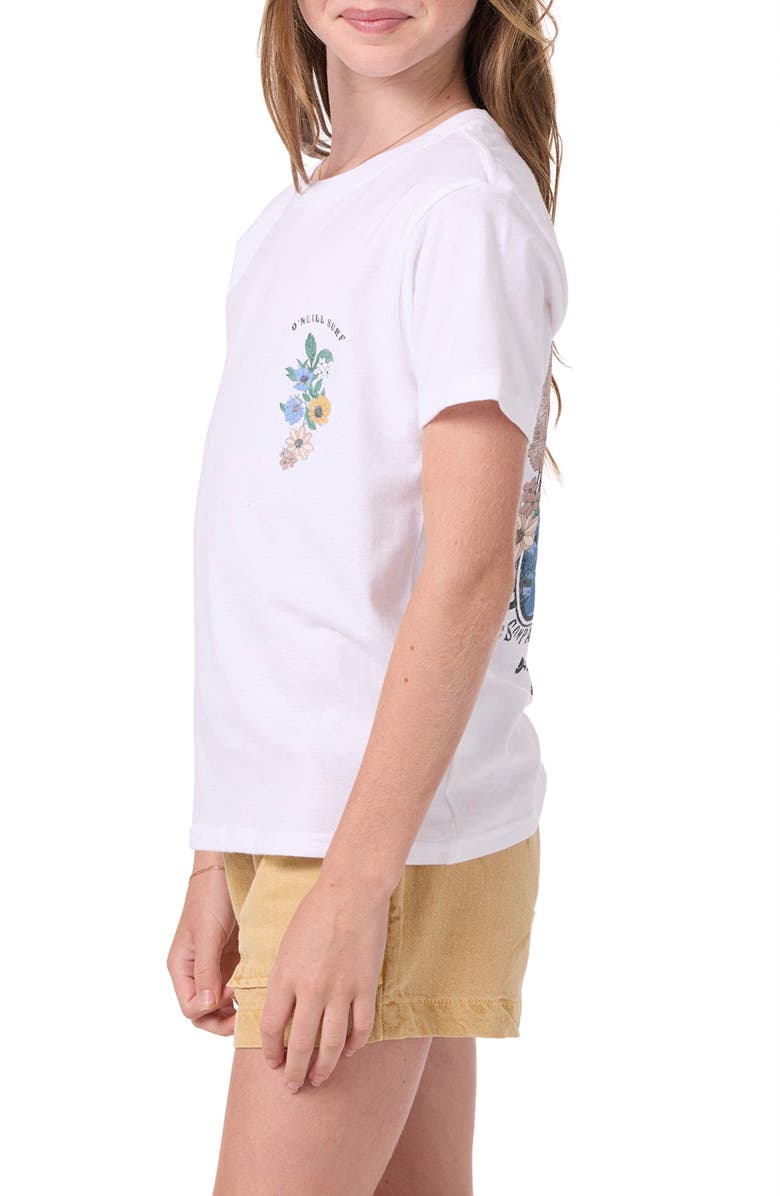 O'Neill Kids' Angie Floral Graphic T-Shirt, Alternate, color, White