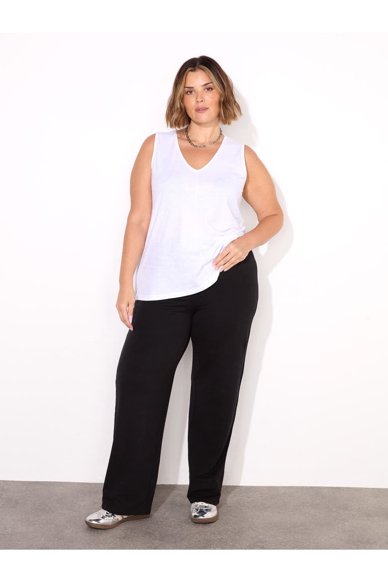 Cotton Slub V-Neck Vest, Alternate, color, White
