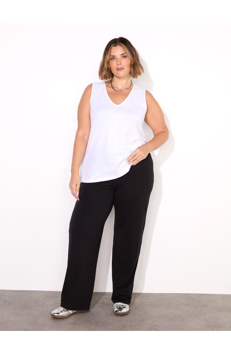 Live Unlimited Cotton Slub V-Neck Vest, Alternate, color, White