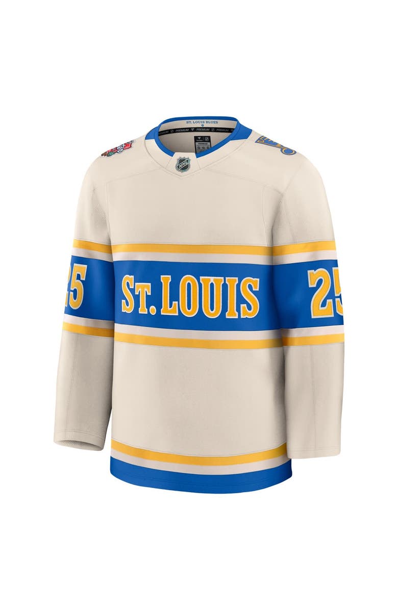 FANATICS Men's Fanatics Jordan Kyrou Cream St. Louis Blues 2025 NHL Winter Classic Premium Player Jersey, Alternate, color, 