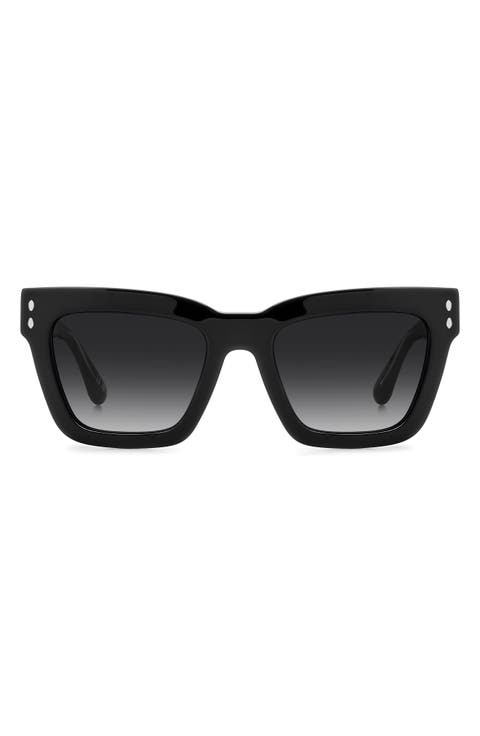 53mm Gradient Rectangular Sunglasses