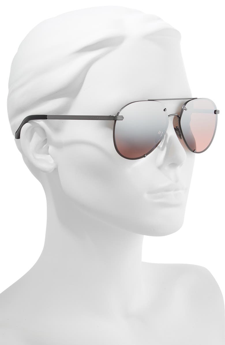 Burberry Trench 61mm Aviator Sunglasses, Alternate, color, Plum Gradient Mirror