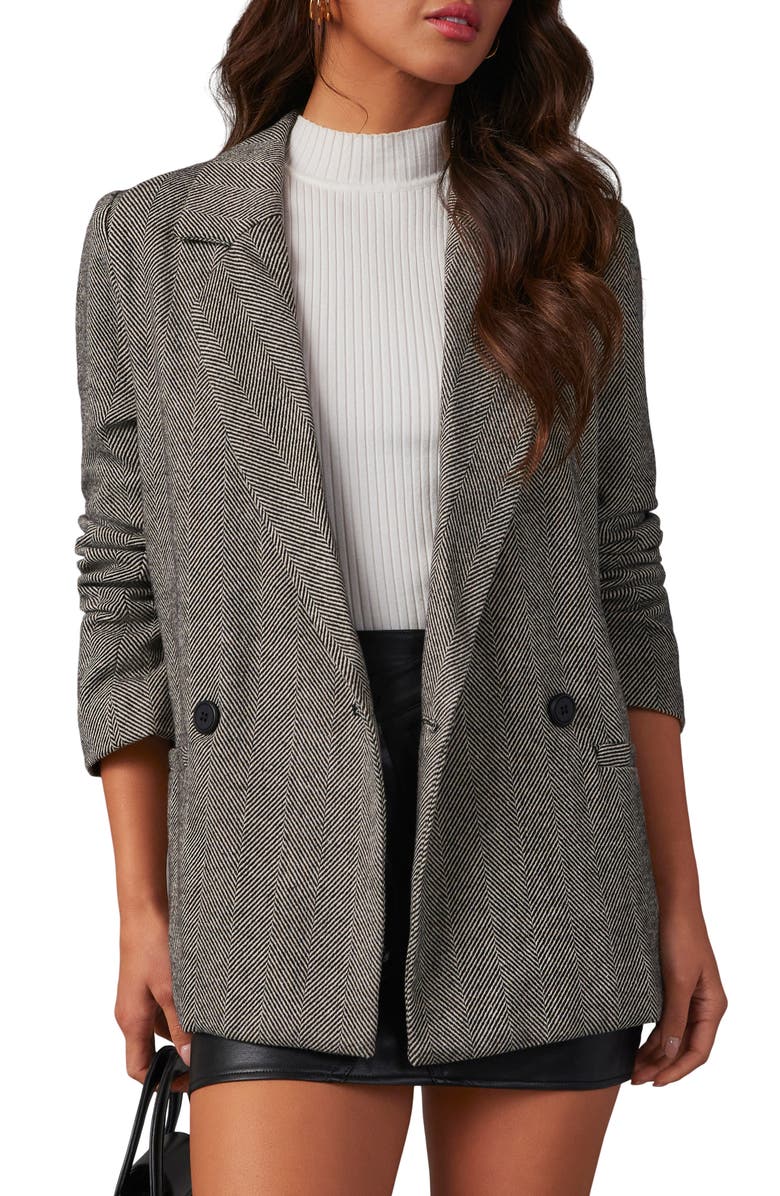VICI Collection Downtown Oversize Herringbone Blazer, Main, color,
