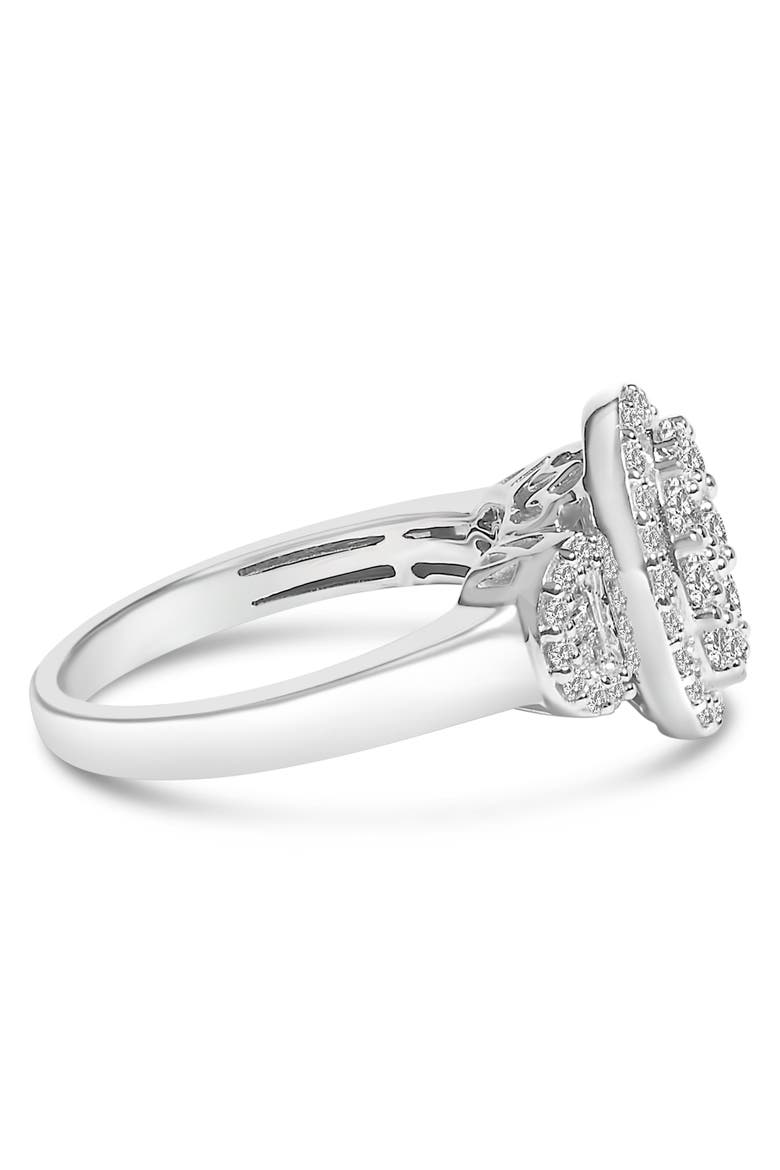 10K Gold 1.0 Cttw Diamond Halo Vintage Inspired Statement Ring, Alternate, color, White Gold
