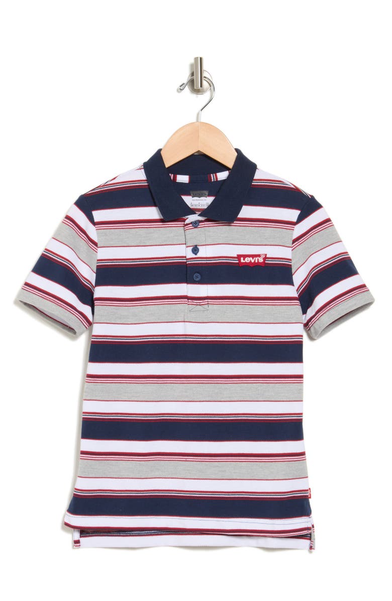 Levi's<sup>®</sup> Kids' Pop Stripe Polo, Main, color, Dress Blues