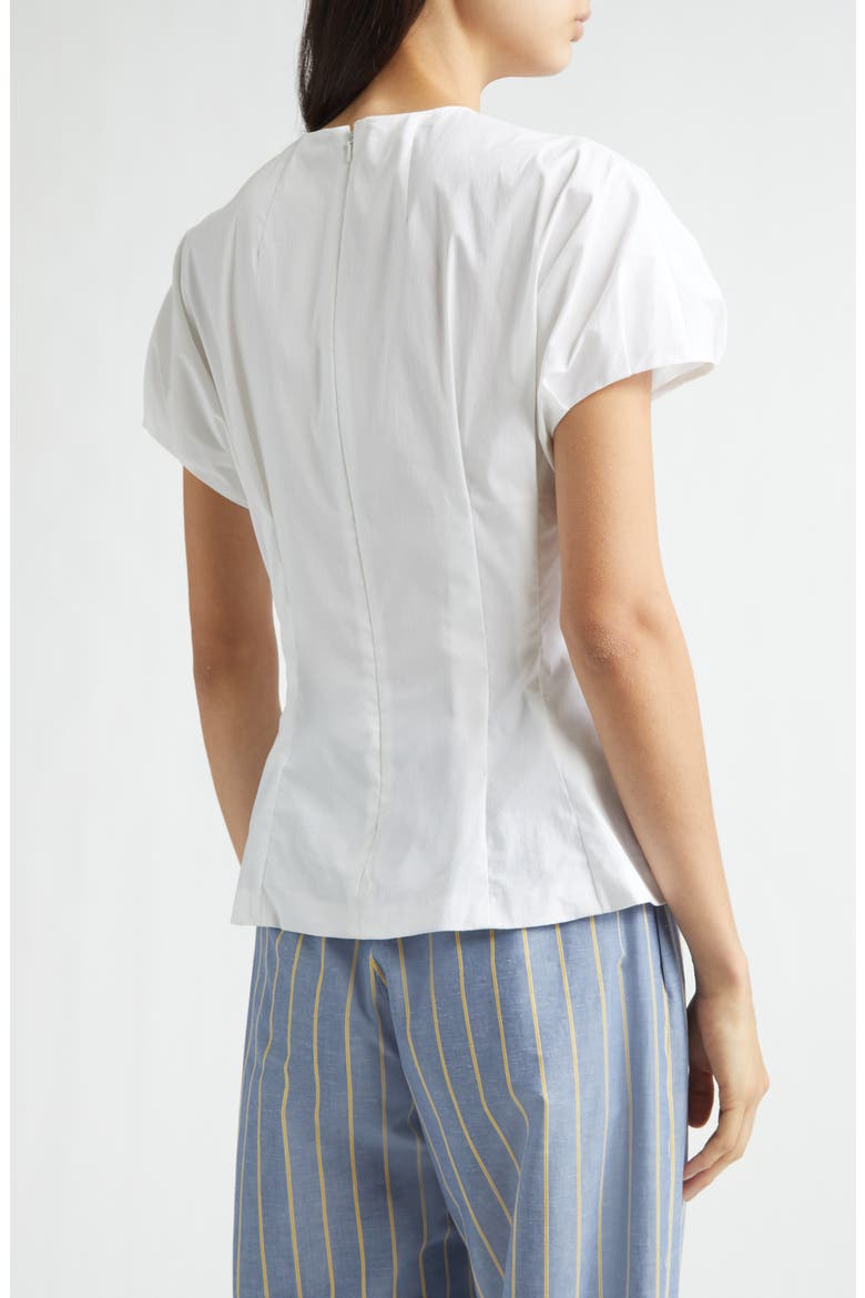 Bubble Sleeve Organic Cotton Poplin Blend Top, Alternate, color, WHITE