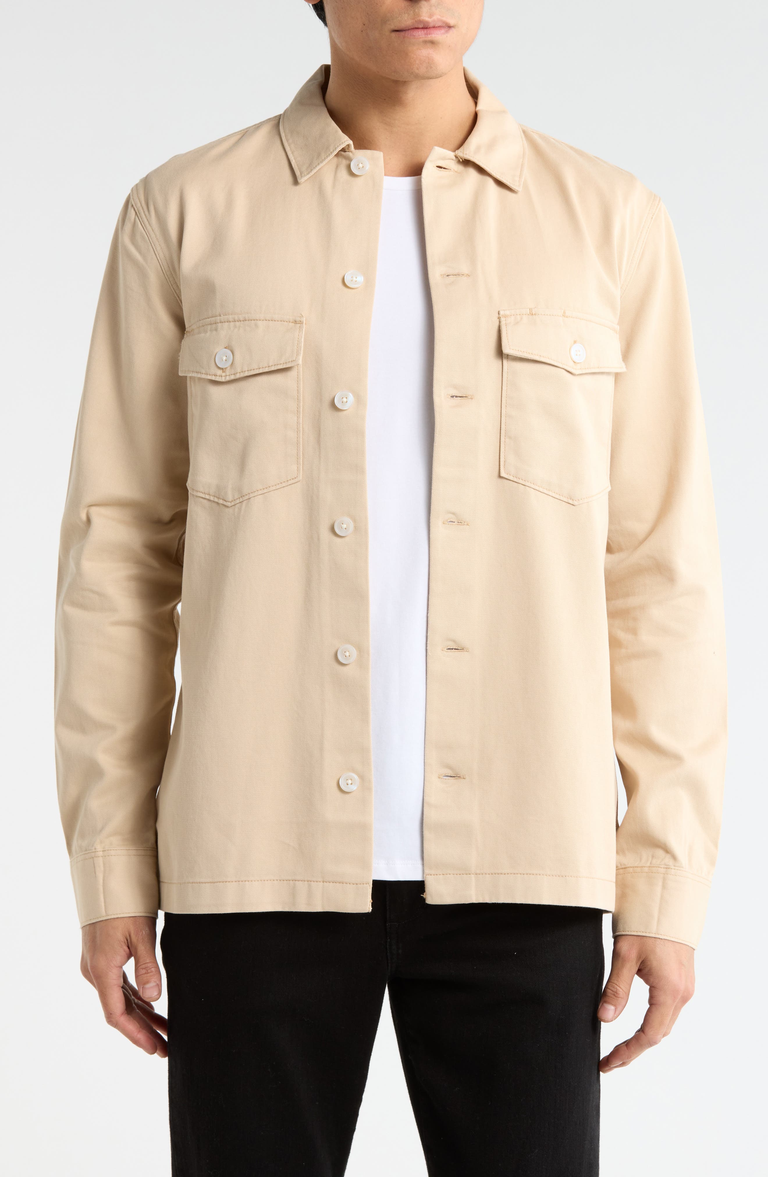 AllSaints Aerial Slim Fit Organic Cotton Shirt Jacket