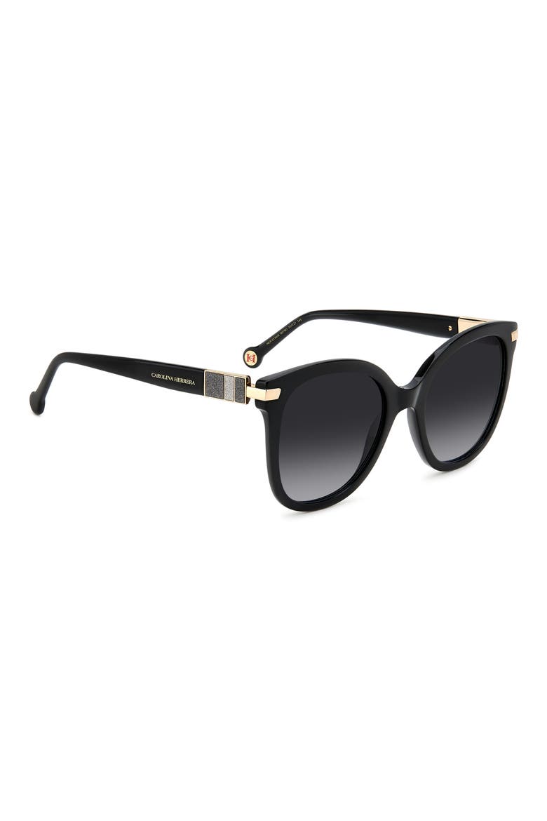 55mm Gradient Cat Eye Sunglasses, Alternate, color, BLACK