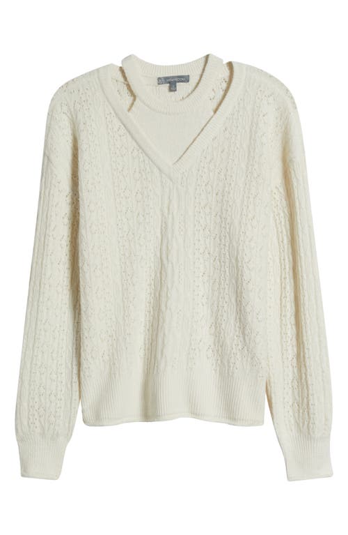 Wit & Wisdom V-neck Sweater With Bib In White