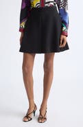 Versace Lightweight Natté Virgin Wool A-Line Skirt