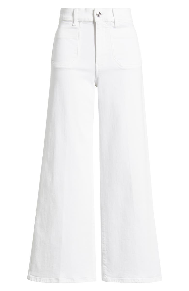 FRAME Le Pixie Slim Palazzo Patch Pocket High Waist Wide Leg Jeans, Alternate, color, White