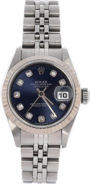Pre-Owned Rolex Oyster Perpetual Datejust Automatic Watch Stainless Steel and White Gold with Diamond Markers 26