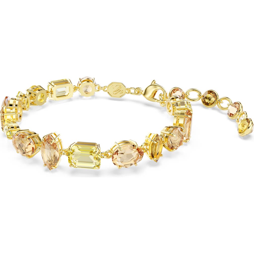 Swarovski Gema Mixed Cut Crystal Flex Bracelet In Gold