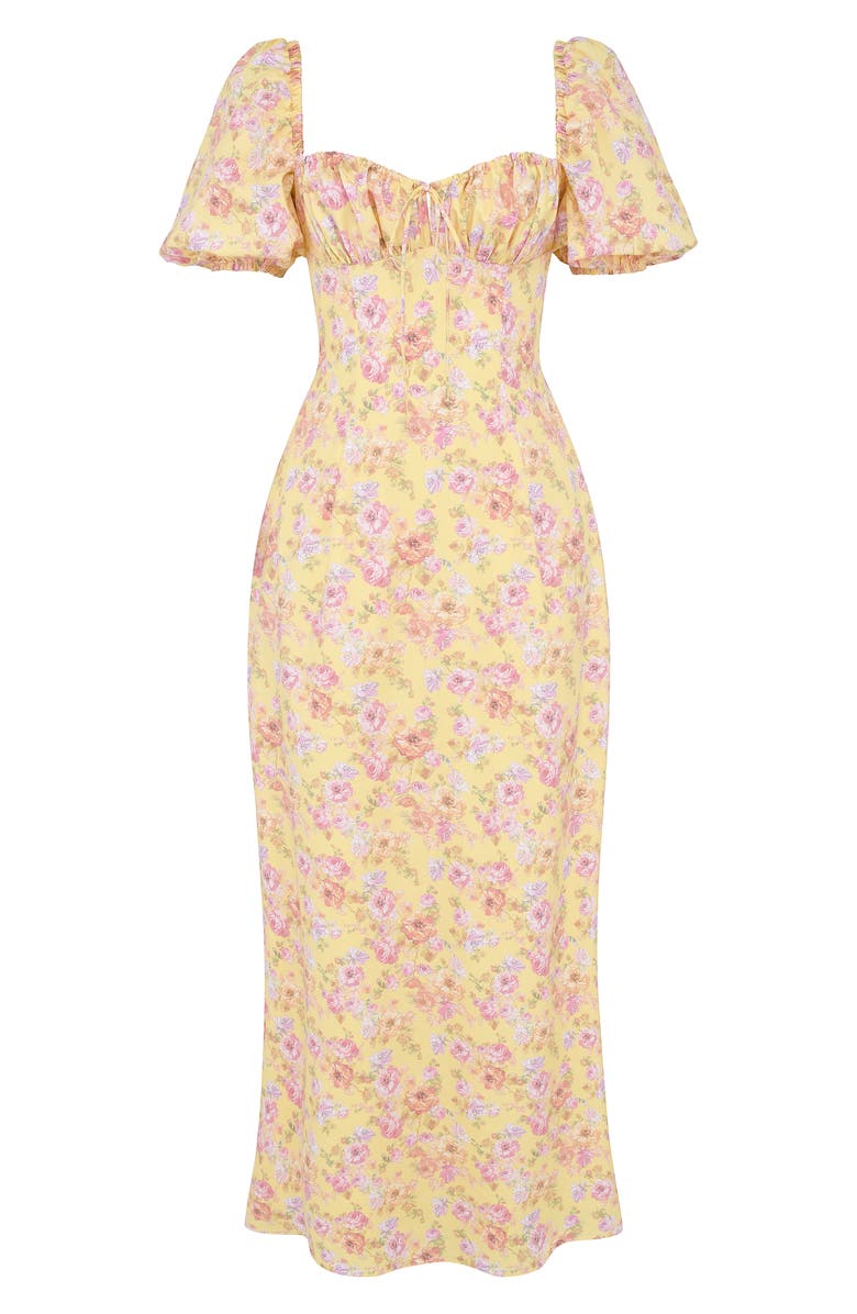 HOUSE OF CB Felizia Floral Puff Sleeve Maxi Dress, Alternate, color, Butter Print