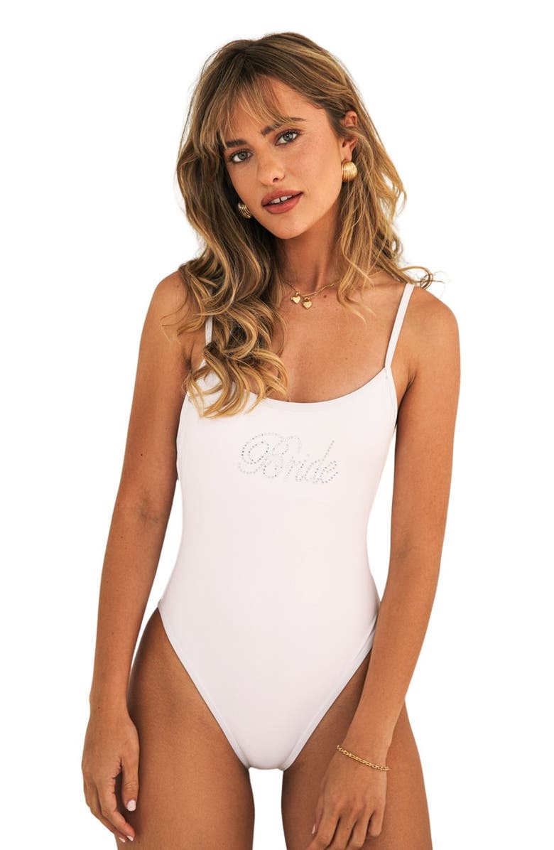 Dippin Daisys Star Scoop Neckline One Piece, Main, color, White